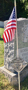 2180F - Memorial Grave Marker with US Flag