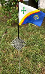 2180K - Memorial Grave Marker with KofC Flag