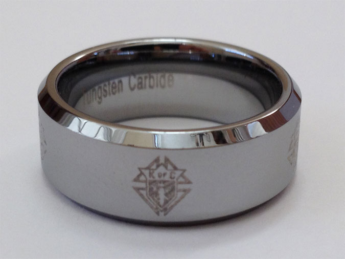 BTR-706 - KofC Laser Etched Tungsten Carbide Ring