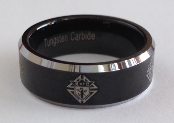 Laser KofC Laser Etched Tungsten Carbide Ring