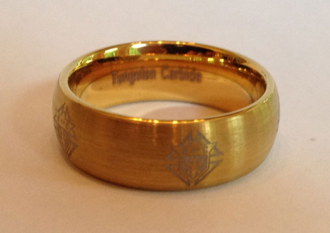BTR-793 - KofC Laser Etched Tungsten Carbide Ring