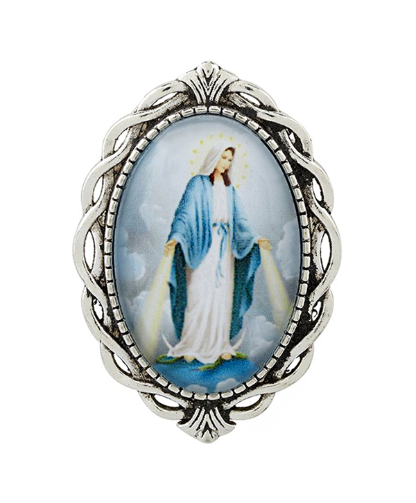 TEC-F3542 - Blessed Mother Ornate Lapel Pin 