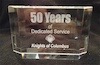 Clear Crystal Years of Service Award