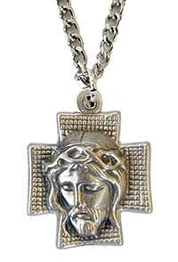 TEC-624-24 - Head of Christ Necklace on Silver Chain