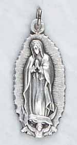 Our Lady of Guadalupe Medal on Silver Chain