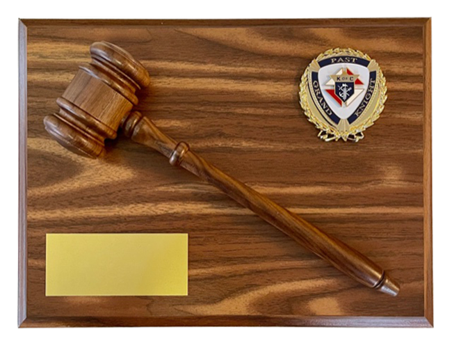 Past Grand Knight Plaque with gavel