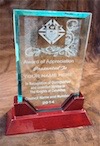 Prestige Glass Award w/ Rosewood Finish Base