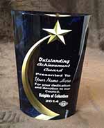 SHS3BM - Blue Marbleized rounded Shooting Star Acrylic Award