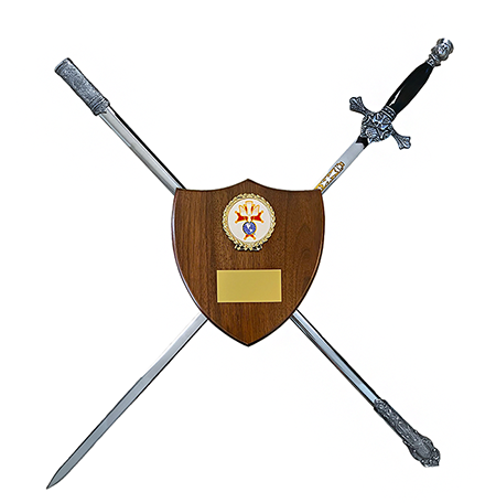 The Original K of C Sword Holder - Plaque and Sword