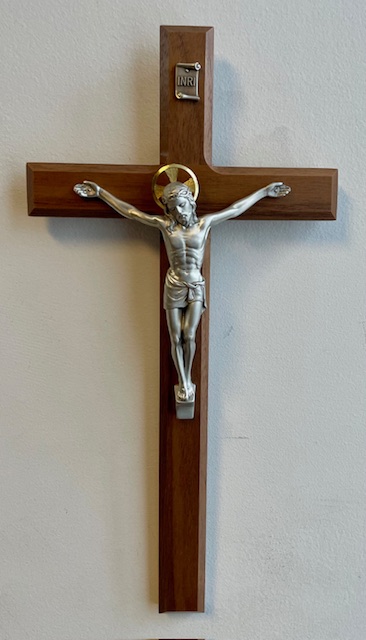 Walnut Crucifix with emblem