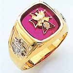 Fourth Degree Ring shown with Ruby Stone